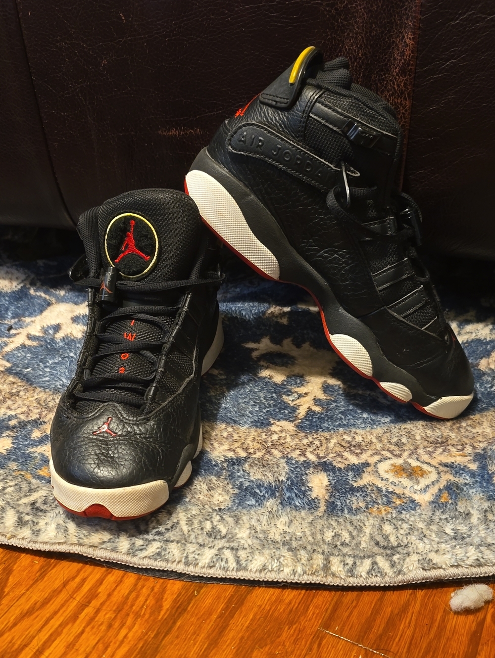 Jordan Black/Red Retro Kid's Basketball Shoes